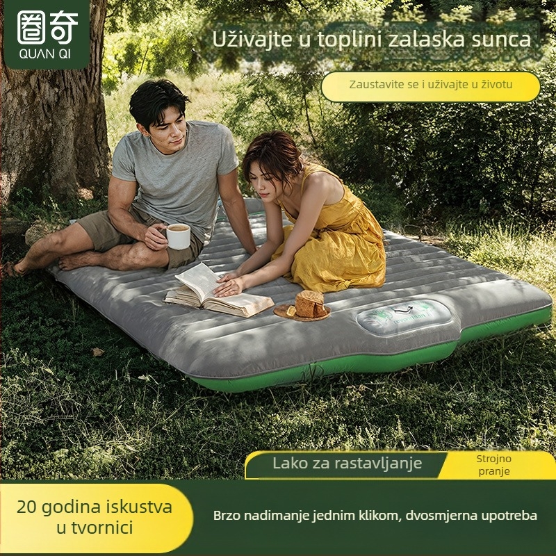 Naduvljivo ležište za kampiranje — Circle Odd, 1,6 kg, nosivost 200 kg, površina s flokom