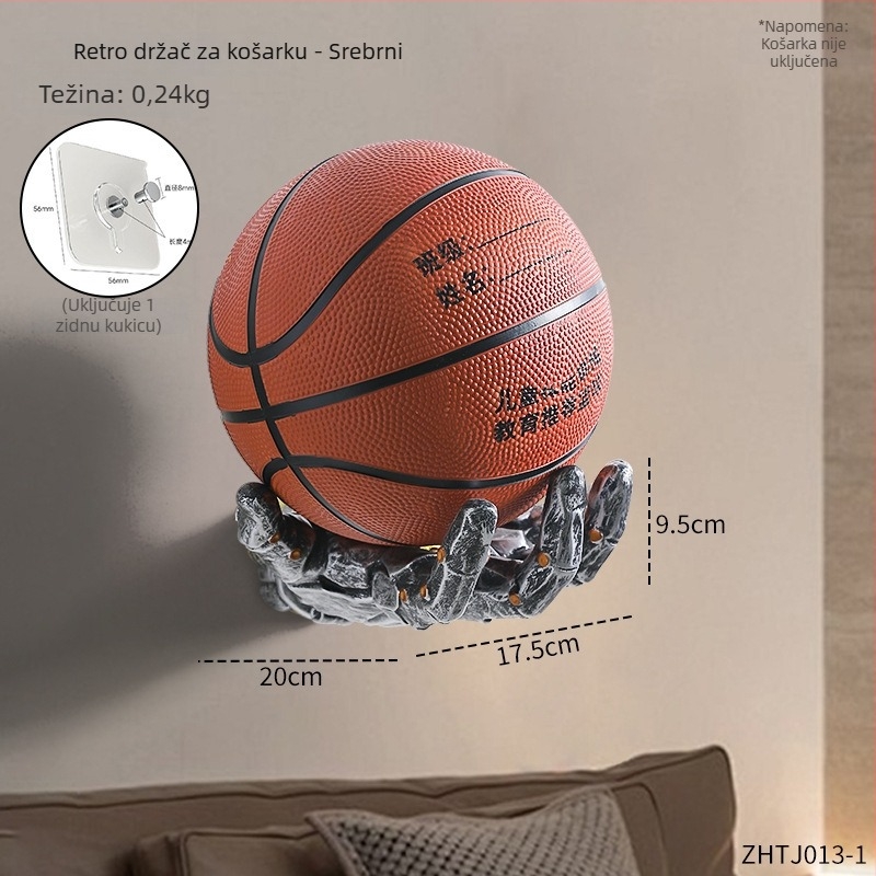 Zidni regal za pohranu u cyberpunk stilu za košarku, odjeću i nogomet – vinil, polu-ručna i polu-mehanička izrada