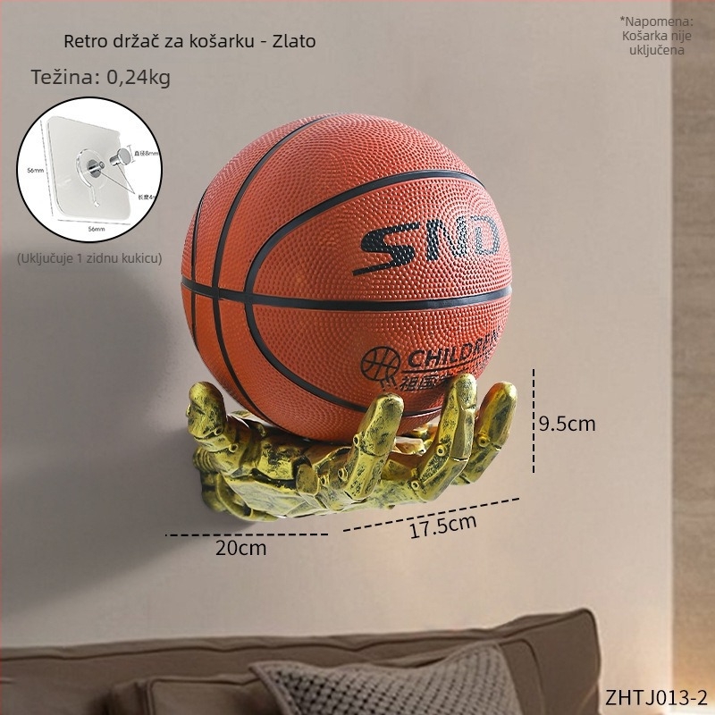 Zidni regal za pohranu u cyberpunk stilu za košarku, odjeću i nogomet – vinil, polu-ručna i polu-mehanička izrada