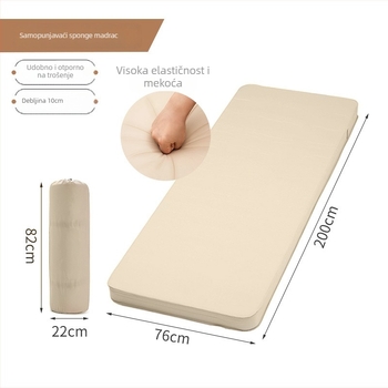 Samonapunjavaći debeli zračni jastuk za kampiranje; tijelo od poliesterskih vlakana s pamukovom površinom; podržava 1–2 osobe; težina oko 3,5–5,1 kg.