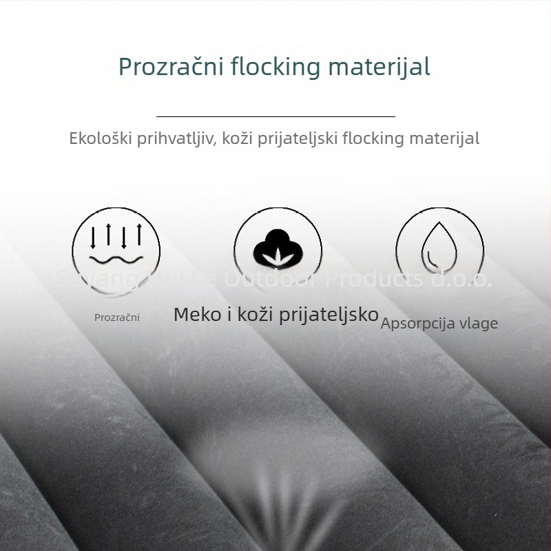 2‑osobni naduhavajući PVC kauč s flokiranom površinom, za unutarnju i vanjsku upotrebu, sklopivi, napuhavanje pomoću zraka, model Srsf