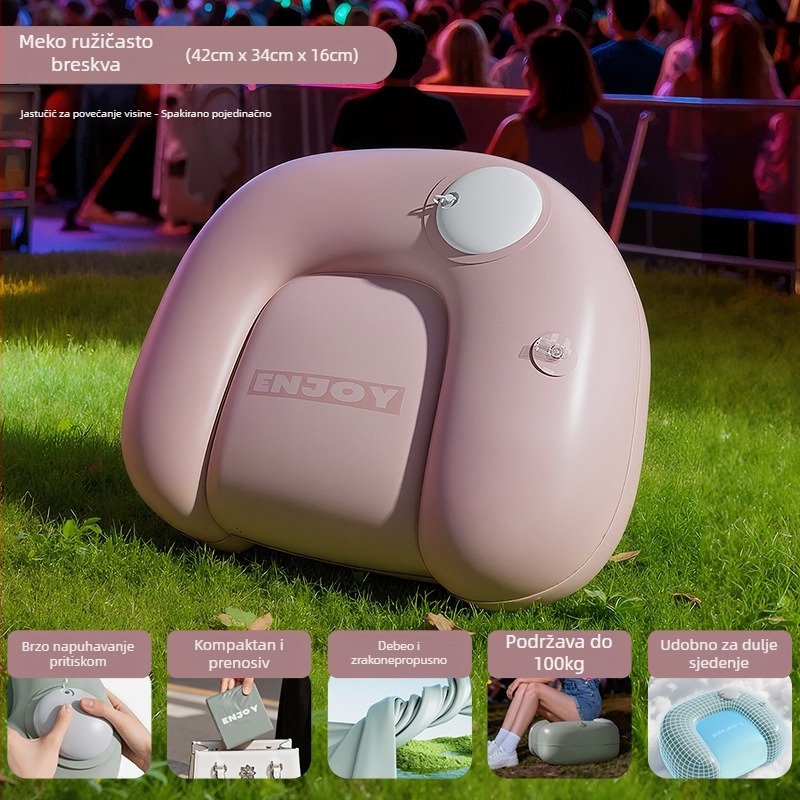 Naduvljiva sjedalica za vanjsku upotrebu sa jačim potporom za stopala - napuhavanje pritiskom, za 1 osobu, neto težina 500 g