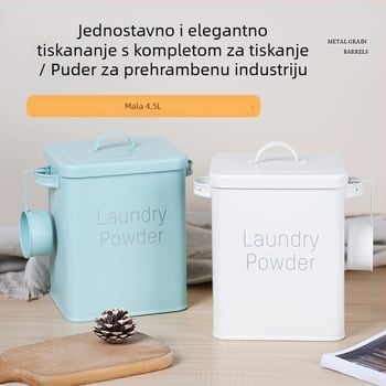 Metalni spremnik za skladištenje žitarica s čvrstim brtvljenjem i zaštitom od vlage, prehrambena kvaliteta, za rižu, brašno i hranu za kućne ljubimce, kapacitet 5–6 L