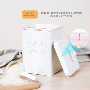 Metalni spremnik za skladištenje žitarica s čvrstim brtvljenjem i zaštitom od vlage, prehrambena kvaliteta, za rižu, brašno i hranu za kućne ljubimce, kapacitet 5–6 L