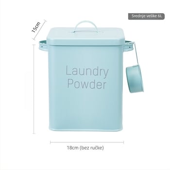 Metalni spremnik za skladištenje žitarica s čvrstim brtvljenjem i zaštitom od vlage, prehrambena kvaliteta, za rižu, brašno i hranu za kućne ljubimce, kapacitet 5–6 L