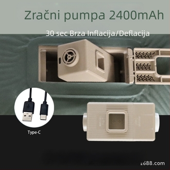 Električno nadihavajuće ležište za kampiranje s podlogom od spužve, automatsko napuhavanje, težina 2,7 kg, nosivost 500 kg, 50D pletiva tkanina