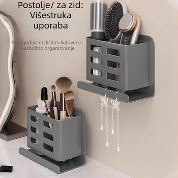 Zidni organizator kupaonice za pastu za zube i četkice, plast, 1 razina, MO045, moderan minimalistički stil