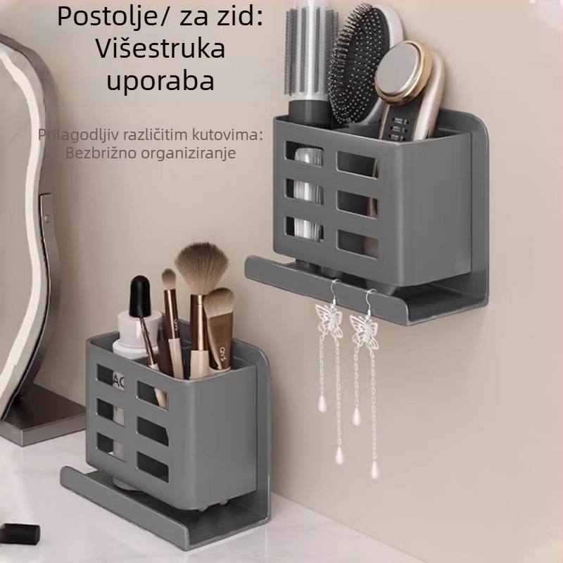Zidni organizator kupaonice za pastu za zube i četkice, plast, 1 razina, MO045, moderan minimalistički stil