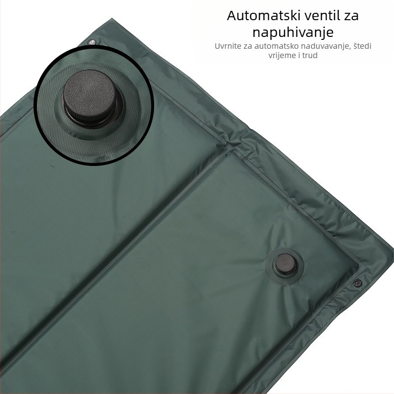 Prijenosni automatski napuhnu madrac za kampiranje, za vanjsku upotrebu, može se spojiti za dvoje ili više, površina od poliestera
