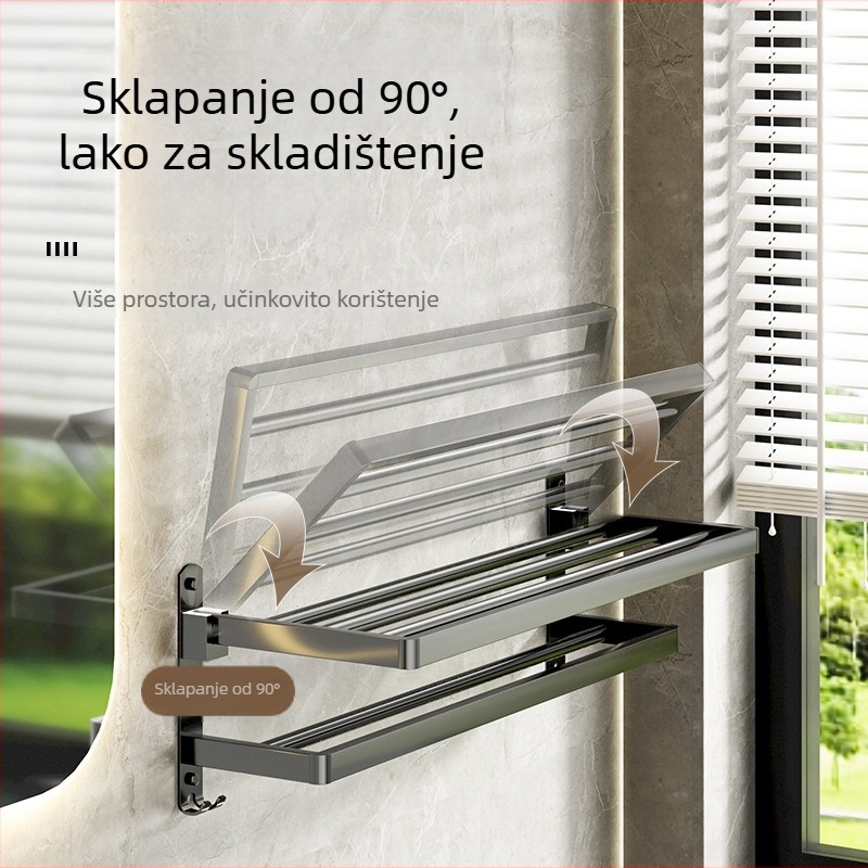 Dvoj-slojni čelični stalak za ručnike s lakiranim završnim slojem, nosivost 20 kg