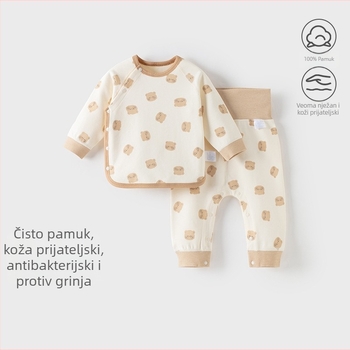 Dvo-dijelni set dječjeg donjeg rublja, 100% pamuk, visok pojas, unisex, za proljeće i jesen