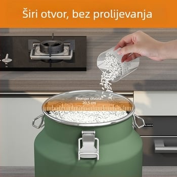 Metalni spremnik za žitarice, zatvoren, otporan na vlagu i štetnike, s poklopcem