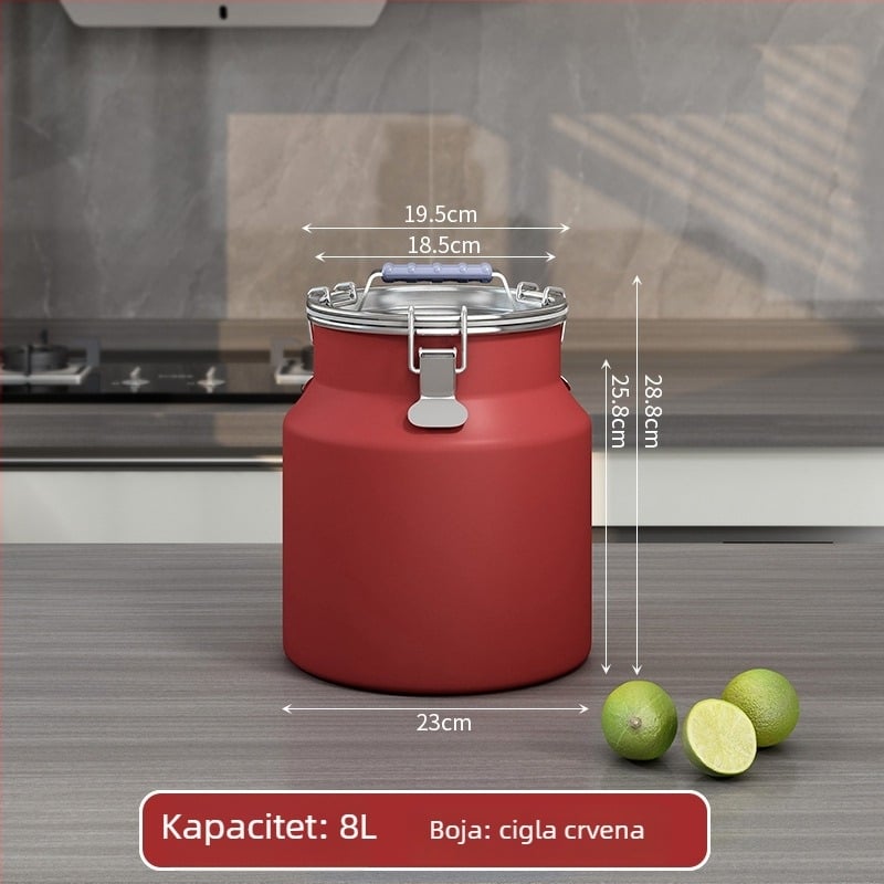 Metalni spremnik za žitarice, zatvoren, otporan na vlagu i štetnike, s poklopcem