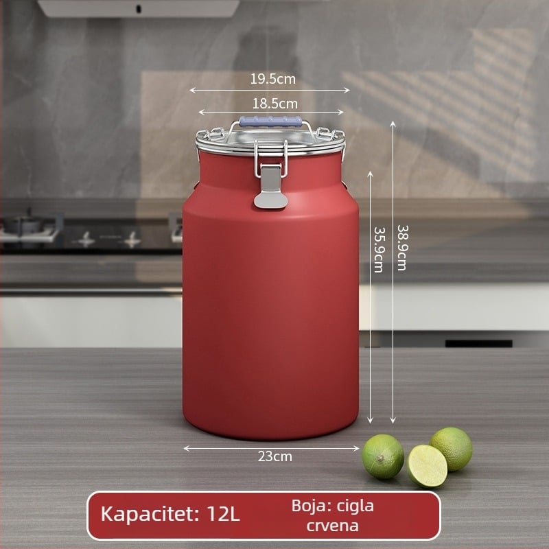 Metalni spremnik za žitarice, zatvoren, otporan na vlagu i štetnike, s poklopcem