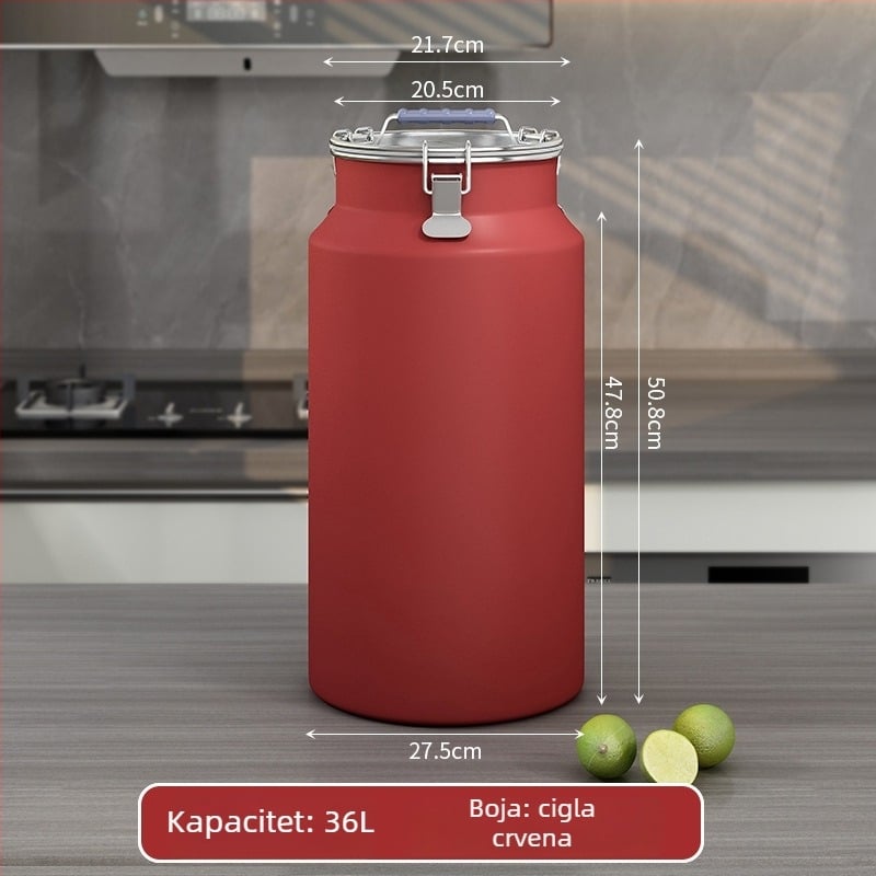 Metalni spremnik za žitarice, zatvoren, otporan na vlagu i štetnike, s poklopcem