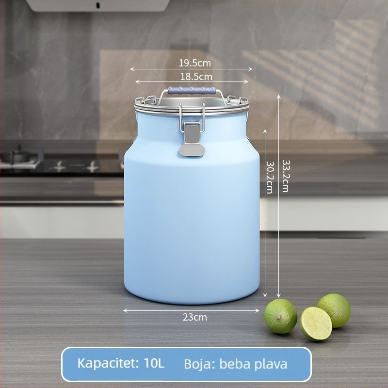 Metalni spremnik za žitarice, zatvoren, otporan na vlagu i štetnike, s poklopcem