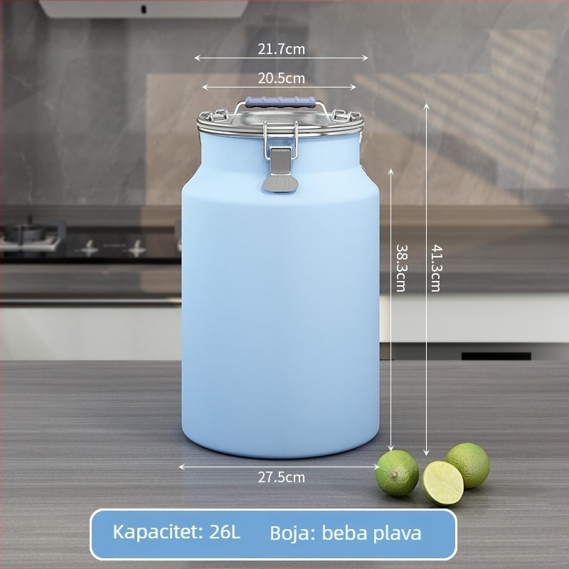 Metalni spremnik za žitarice, zatvoren, otporan na vlagu i štetnike, s poklopcem