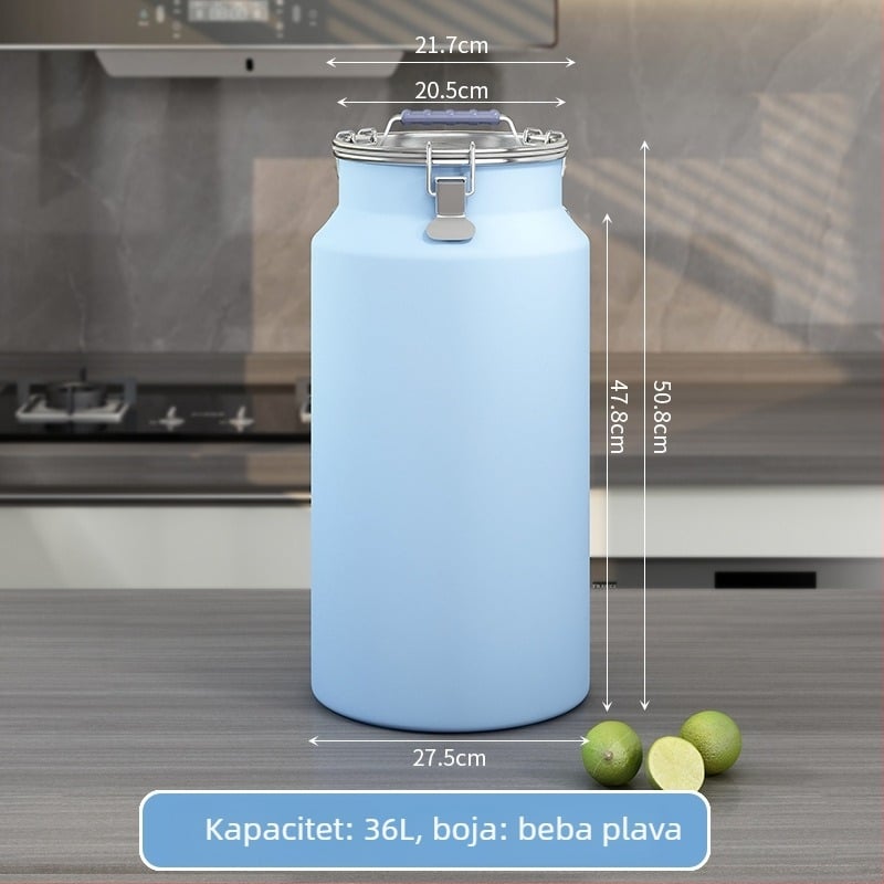 Metalni spremnik za žitarice, zatvoren, otporan na vlagu i štetnike, s poklopcem