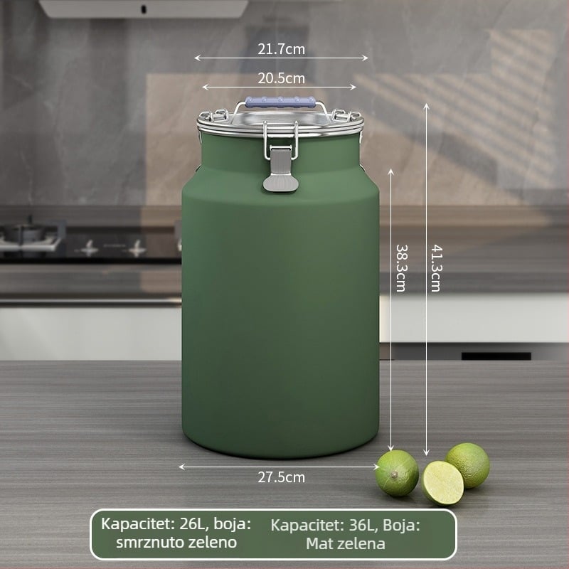 Metalni spremnik za žitarice, zatvoren, otporan na vlagu i štetnike, s poklopcem