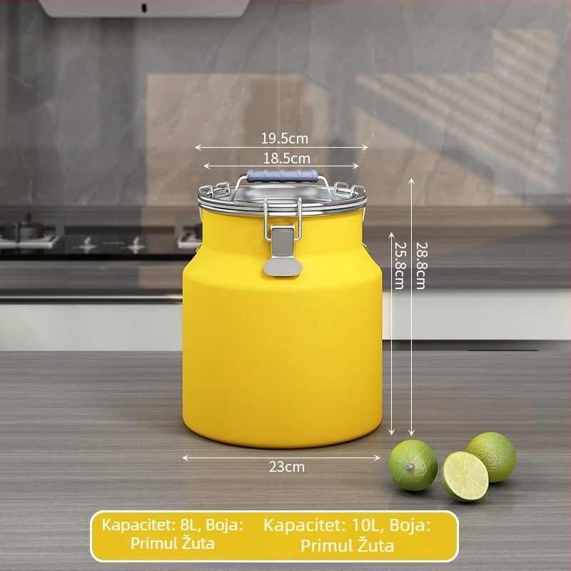 Metalni spremnik za žitarice, zatvoren, otporan na vlagu i štetnike, s poklopcem