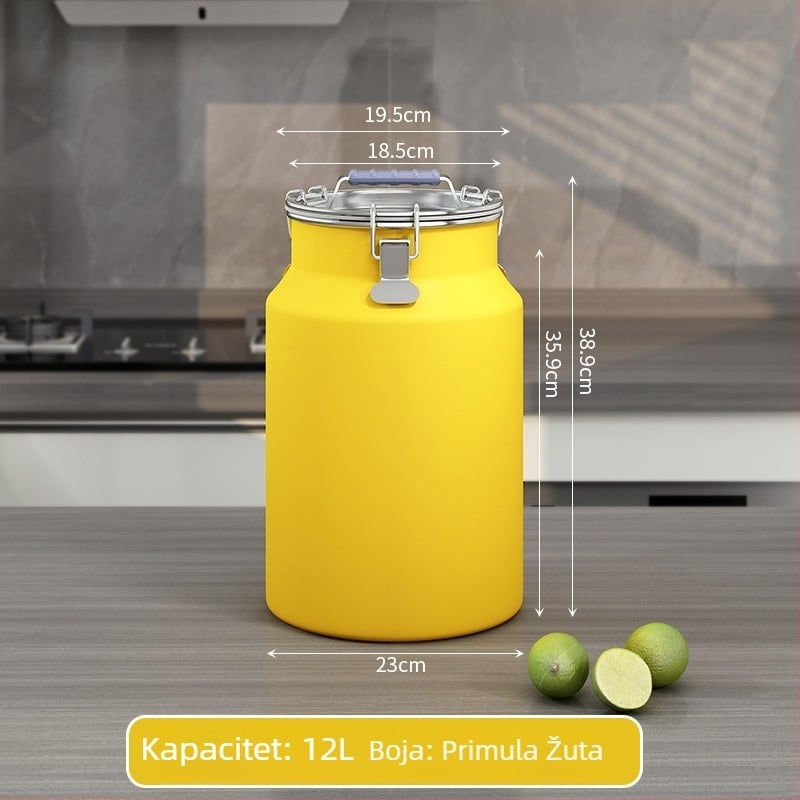 Metalni spremnik za žitarice, zatvoren, otporan na vlagu i štetnike, s poklopcem