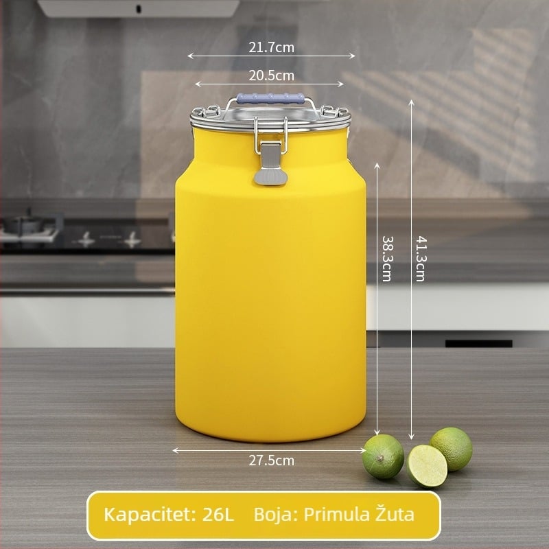 Metalni spremnik za žitarice, zatvoren, otporan na vlagu i štetnike, s poklopcem