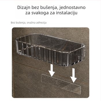 Zidni ormarić za kupaonicu za pohranu kozmetike - plast, model 802, 2 etaže, nosivost 5 kg, moderan jednostavan stil