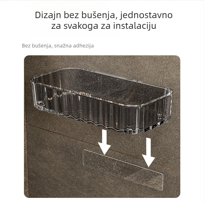 Zidni ormarić za kupaonicu za pohranu kozmetike - plast, model 802, 2 etaže, nosivost 5 kg, moderan jednostavan stil