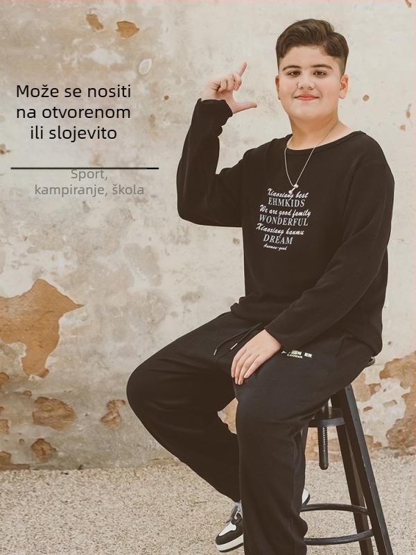 Yijia Dječji dvostrano fleece top za zimu, Derong tkanina, 90% poliester, 10% spandeks, bez kapuljače, za djecu iznad 140 cm (8+ godina)
