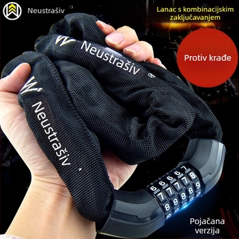 Katanac s lancem na šifru, model W706, od legure čelika, protiv krađe, za bicikle, električna vozila i motocikle