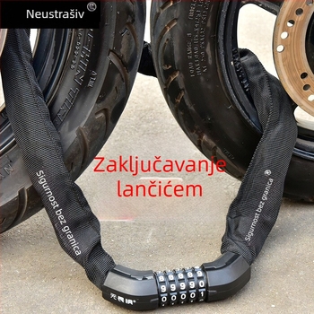Katanac s lancem na šifru, model W706, od legure čelika, protiv krađe, za bicikle, električna vozila i motocikle