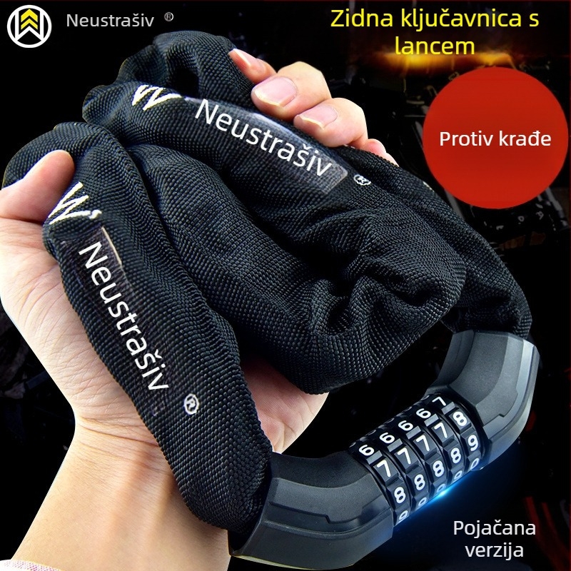 Katanac s lancem na šifru, model W706, od legure čelika, protiv krađe, za bicikle, električna vozila i motocikle