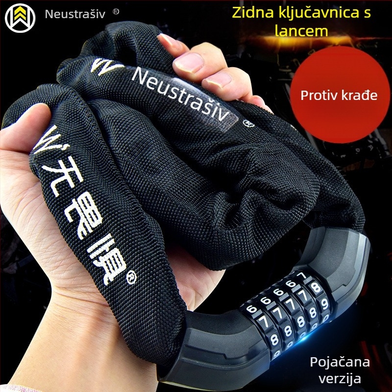 Katanac s lancem na šifru, model W706, od legure čelika, protiv krađe, za bicikle, električna vozila i motocikle