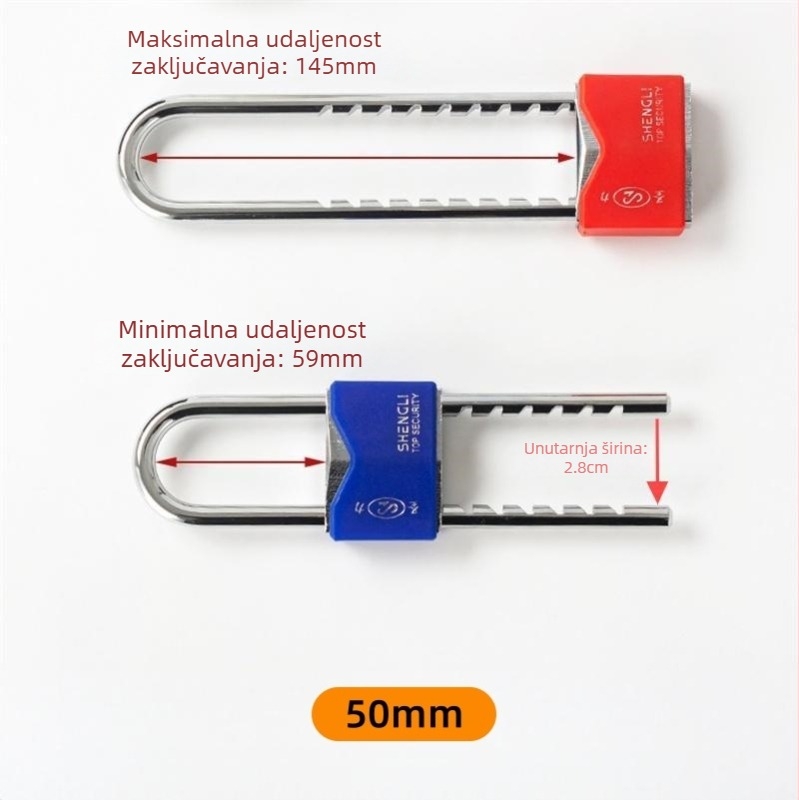 Teleskopska brava s gumom i bakrenim jezgrom, pogodna za bicikle, motocikle, dvorišne kapije i ormariće – moderni minimalistički dizajn