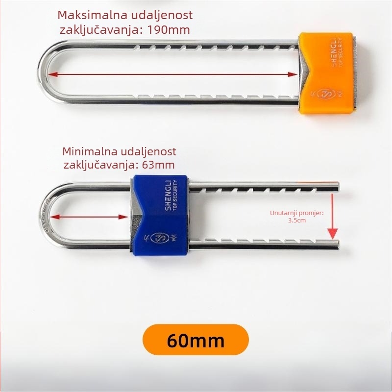 Teleskopska brava s gumom i bakrenim jezgrom, pogodna za bicikle, motocikle, dvorišne kapije i ormariće – moderni minimalistički dizajn