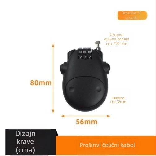Katanac s lozinkom – Prijenosni ABS plastični katanac za električna vozila, motocikl ili bicikl; CX-YH-49, 52 g, moderni minimalistički stil