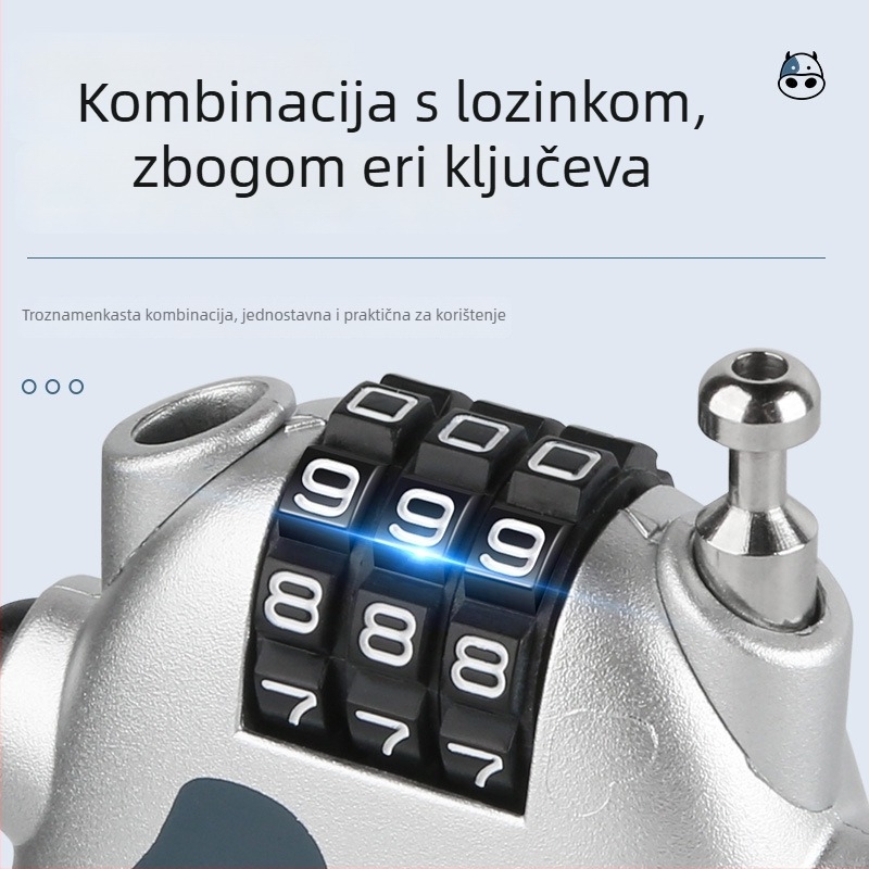Katanac s lozinkom – Prijenosni ABS plastični katanac za električna vozila, motocikl ili bicikl; CX-YH-49, 52 g, moderni minimalistički stil