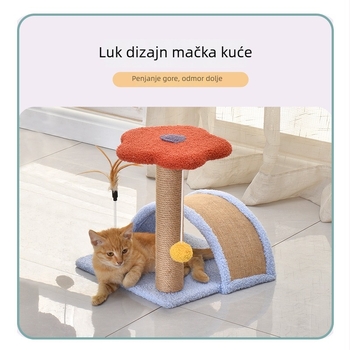 Mačji penjački okvir od pliša, 1 komad u kutiji, vlastita marka, sladak stil, sisal stup i ploča za ogrebotine
