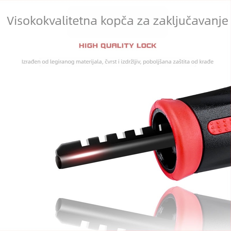 Karbonsko čelični lanac za bicikl s petocifrenim kombinacijskim zaključavanjem, model HHLTS, marka Linding, na skladištu, ekskluzivni izvoz preko granica