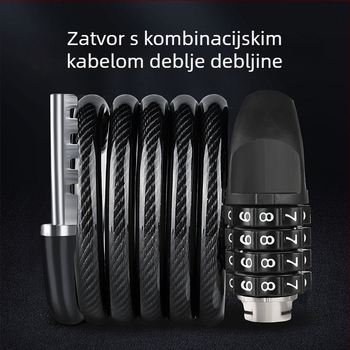 Katanac protiv krađe za motocikl s čeličnim kabelom i kombinacijskim kodom – Model J05, 258 g, za motocikle i električna vozila.