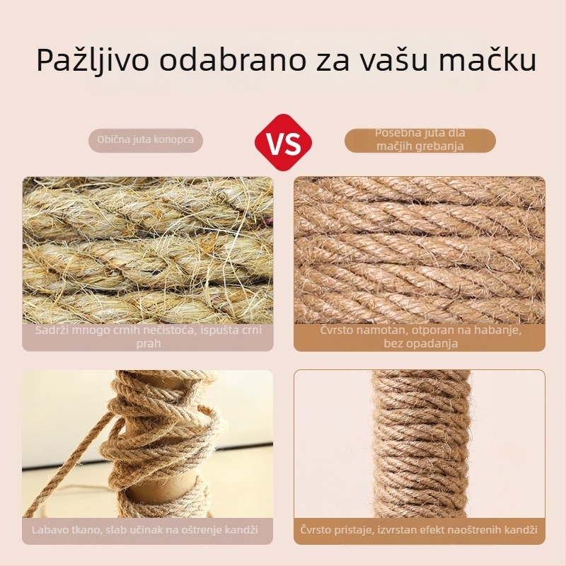 Mačji grebalnik s konopnim užetom – Seven Oh, jednostavan stil