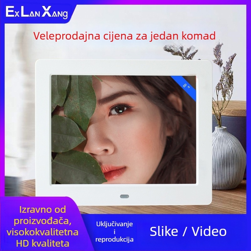 7-inčna HD LED digitalna foto rám s karticom, reprodukcija fotografija i videa; rezolucija 800×480; podrška SD/USB/MMC kartica; omjer 16:9; model DPF-706