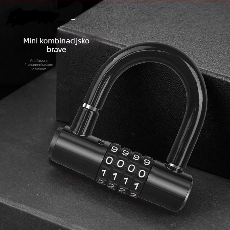 Brava za bicikl s otiskom prsta i brojčanim kodom, cinkova legura, U-oblik brava, model MG01UX, debljina šipke 12 mm, razmak 50 mm, za električna vozila i bicikle