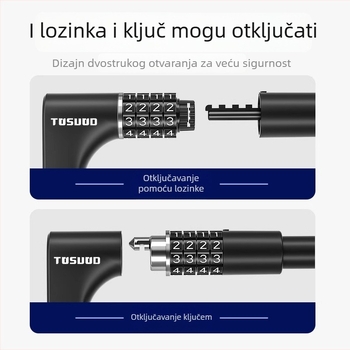 Brava za bicikl s lozinkom protiv krađe, prenosiva za planinske bicikle, marka Captain Tas
