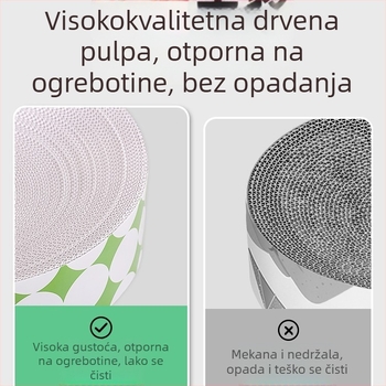 Integrirano mačje gnijezdo i grebalna ploča, površina od valovitog kartona, dvostrano otporno na habanje, okrugli bazen za grebanje