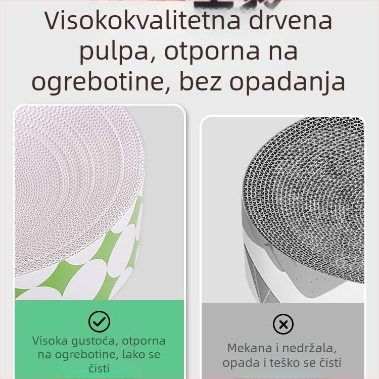 Integrirano mačje gnijezdo i grebalna ploča, površina od valovitog kartona, dvostrano otporno na habanje, okrugli bazen za grebanje