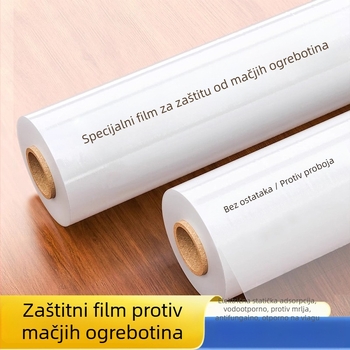 Zaštitna folija za kauč protiv ogrebotina mačaka — prozirni PVC, crtani stil