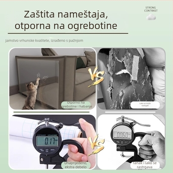 Zaštitna folija za kauč protiv ogrebotina mačaka — prozirni PVC, crtani stil