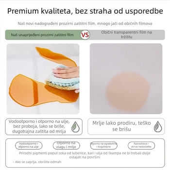 Zaštitna folija za kauč protiv ogrebotina mačaka — prozirni PVC, crtani stil