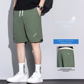 Muške Ice Silk šorceve za ljeto – lagane, prozračne, s više džepova, straight kroj, poliester